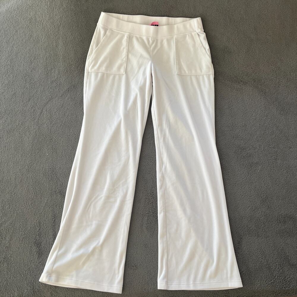 Juicy Couture x Forever 21 White Flare-Leg Low Rise Pocket Pants Women’s Size L
